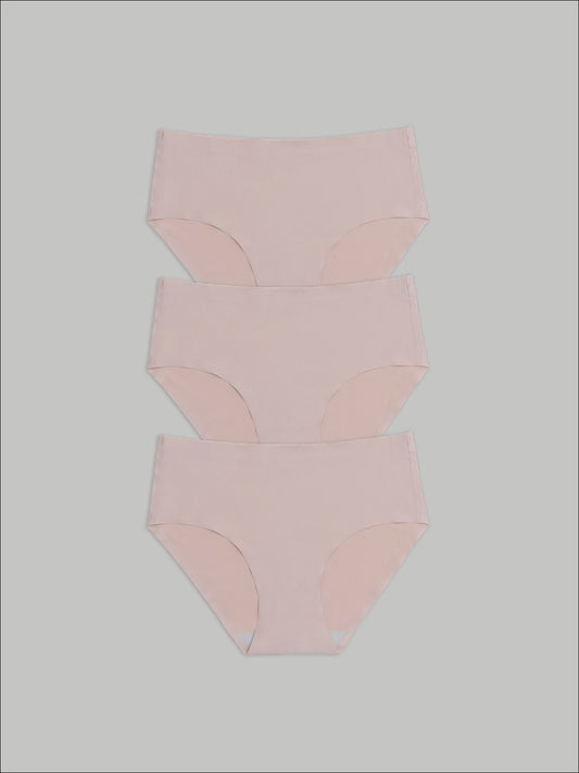 Kit com 3 Calcinhas Caleçon Redutora Sem Costura Segunda Pele Rose - R$71,90 cada