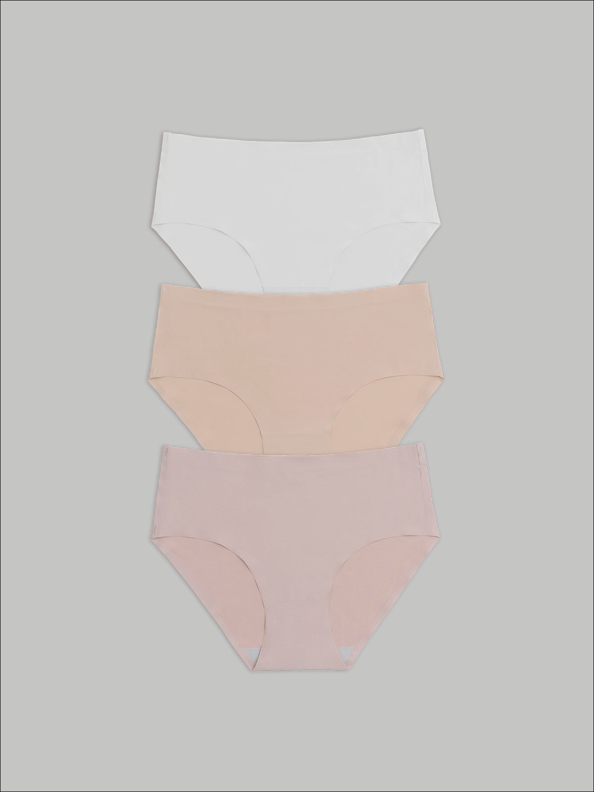 Kit com 3 Calcinhas Caleçon Sem Costura Segunda Pele (1 Branco, 1 Bege e 1 Rose) - R$53,90 Cada