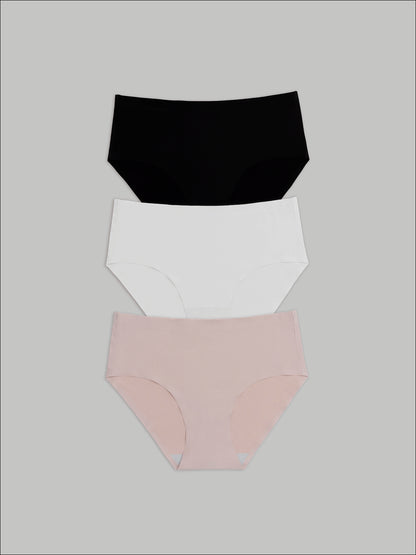 Kit com 3 Calcinhas Caleçon Redutora Sem Costura Segunda Pele (1 Preto, 1 Branco e 1 Rose) - R$71,90 cada