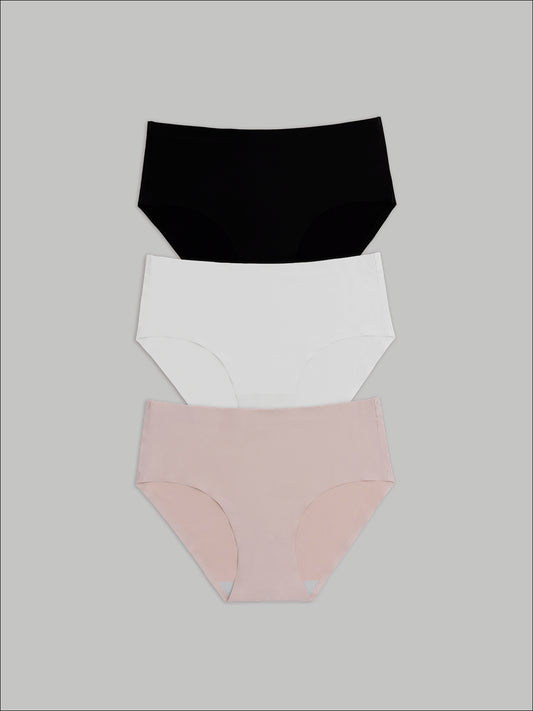 Kit com 3 Calcinhas Caleçon Redutora Sem Costura Segunda Pele (1 Preto, 1 Branco e 1 Rose) - R$71,90 cada