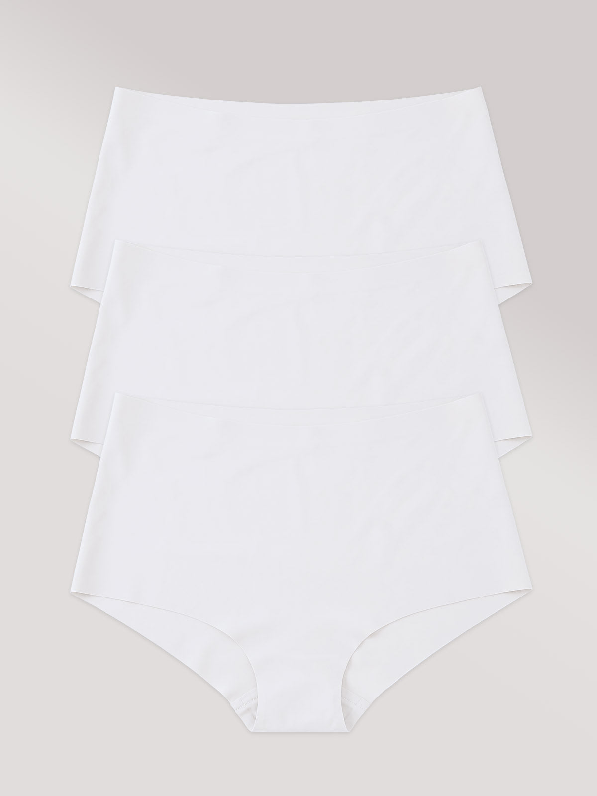 Kit com 3 Calcinhas Hot Pant Invisível Sem Costura Branco