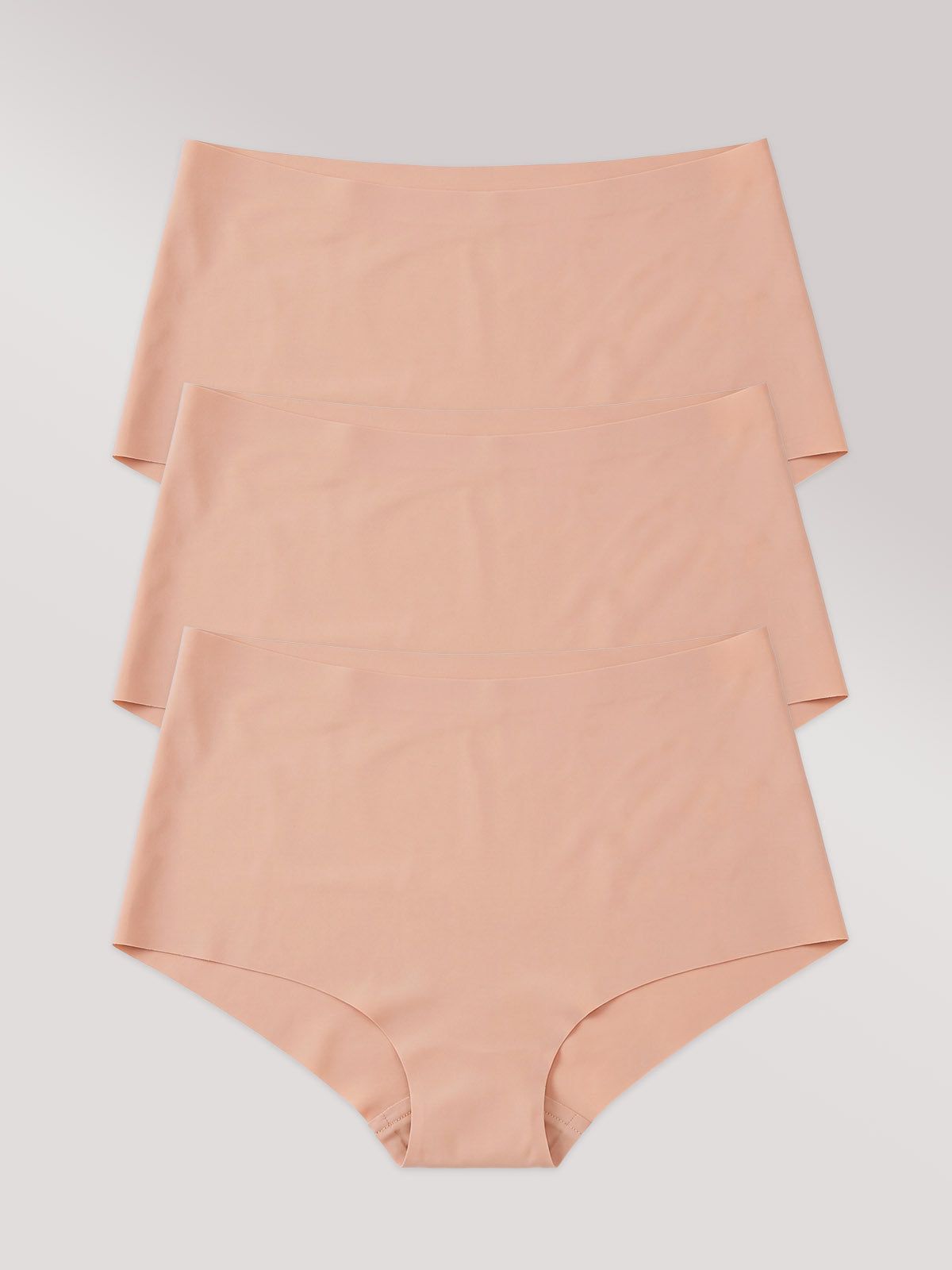 Kit com 3 Calcinhas Hot Pant Invisível Sem Costura Marrom Cacau