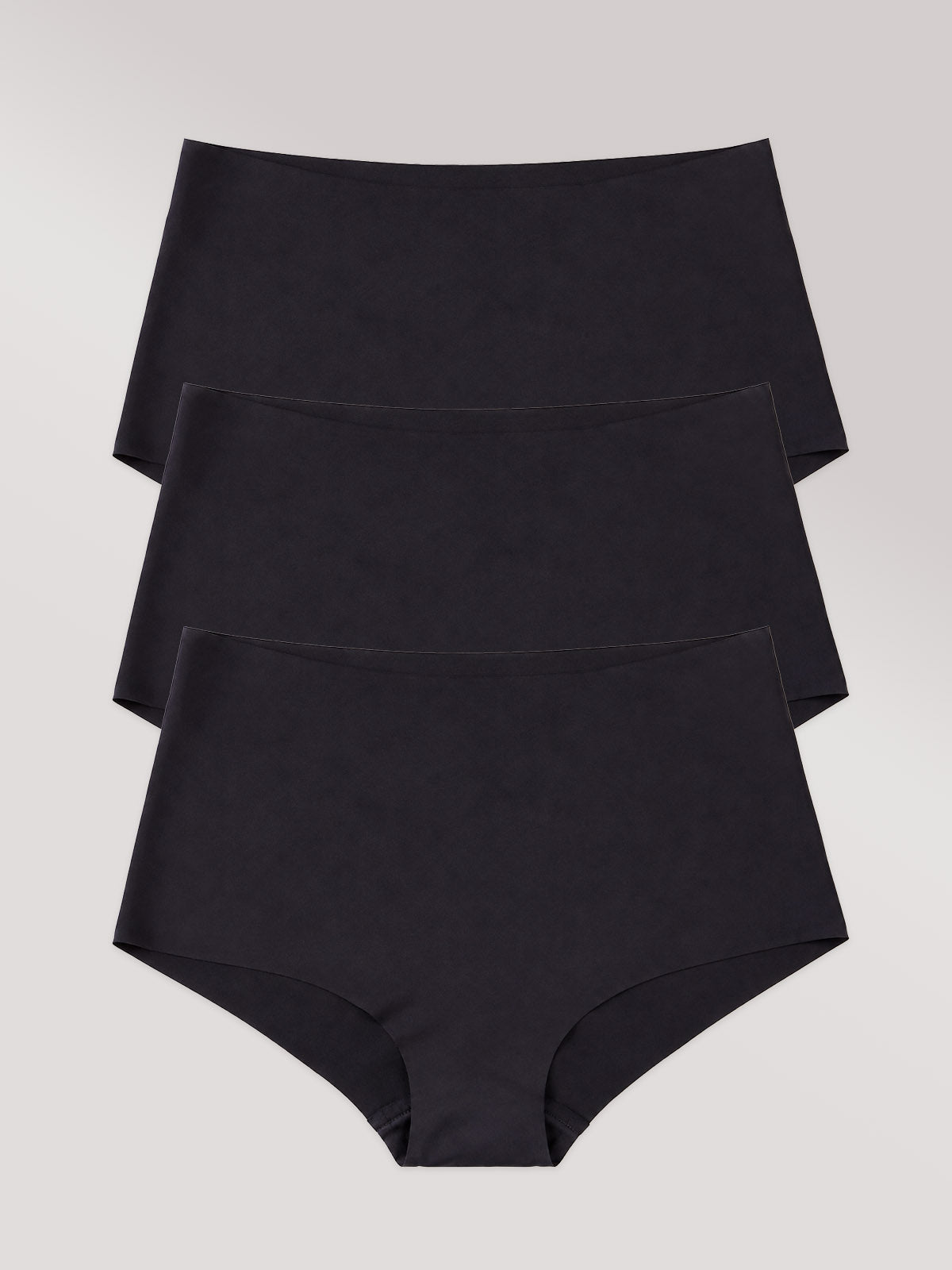 Kit com 3 Calcinhas Hot Pant Invisível Sem Costura Preto