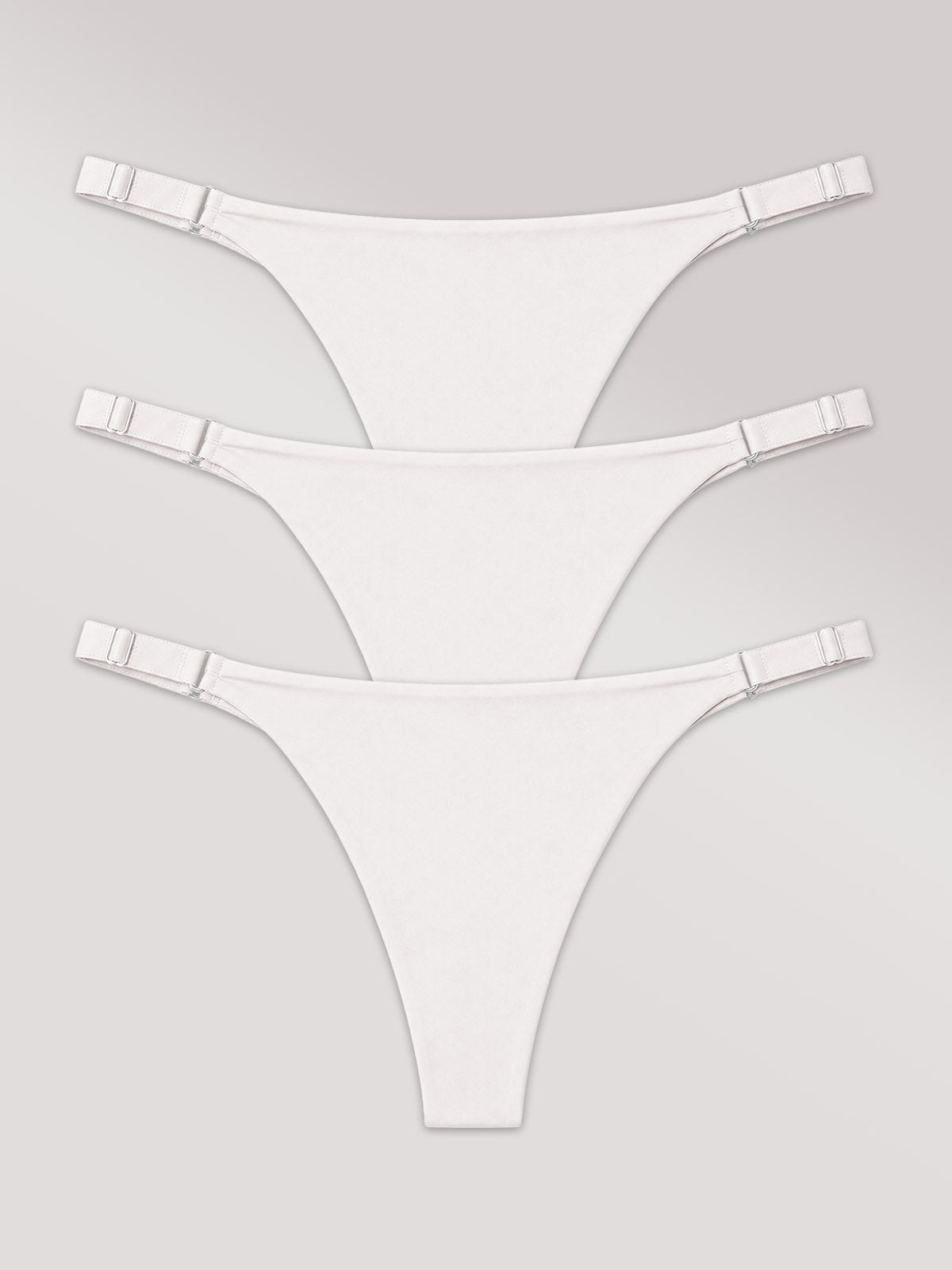 Kit com 3 Calcinhas Micro Fio Invisível Sem Costura Branco
