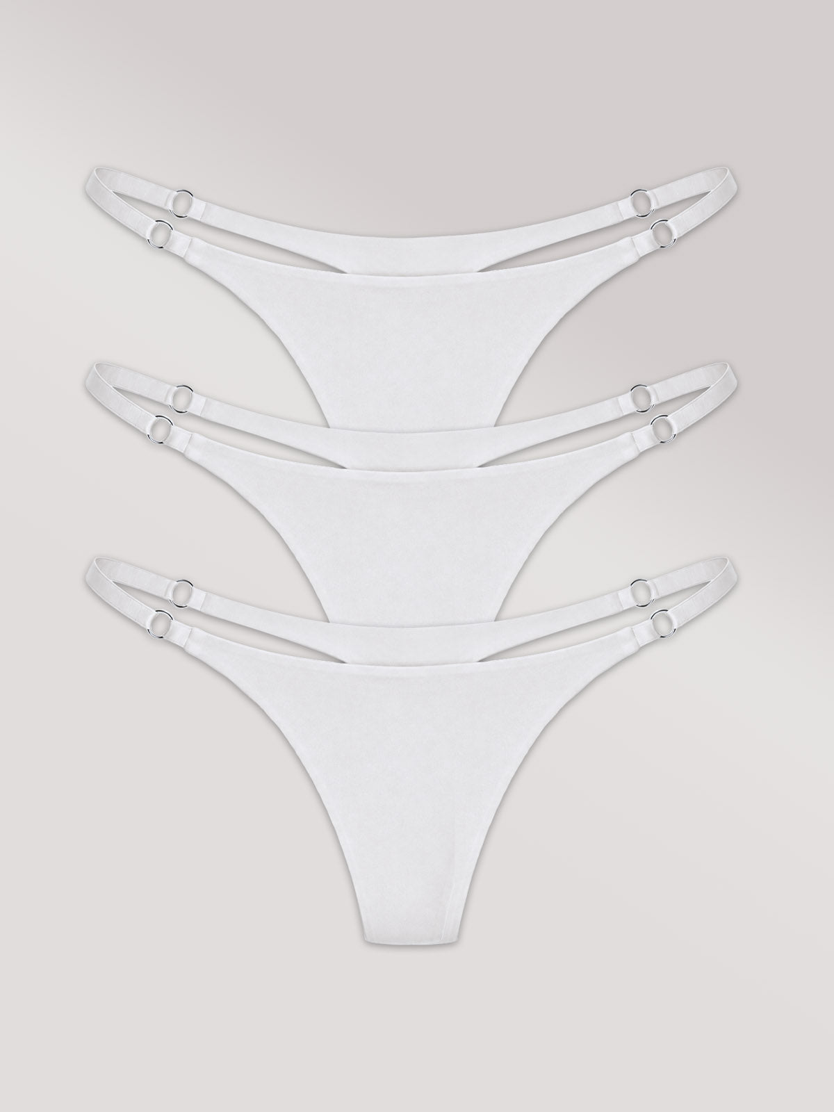 Kit com 3 Calcinhas String Invisível Sem Costura Branco