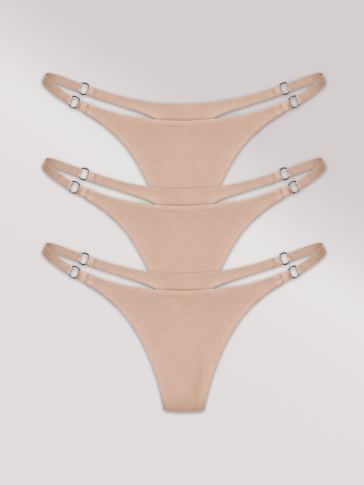 Kit com 3 Calcinhas String Invisível Sem Costura Marrom Cacau