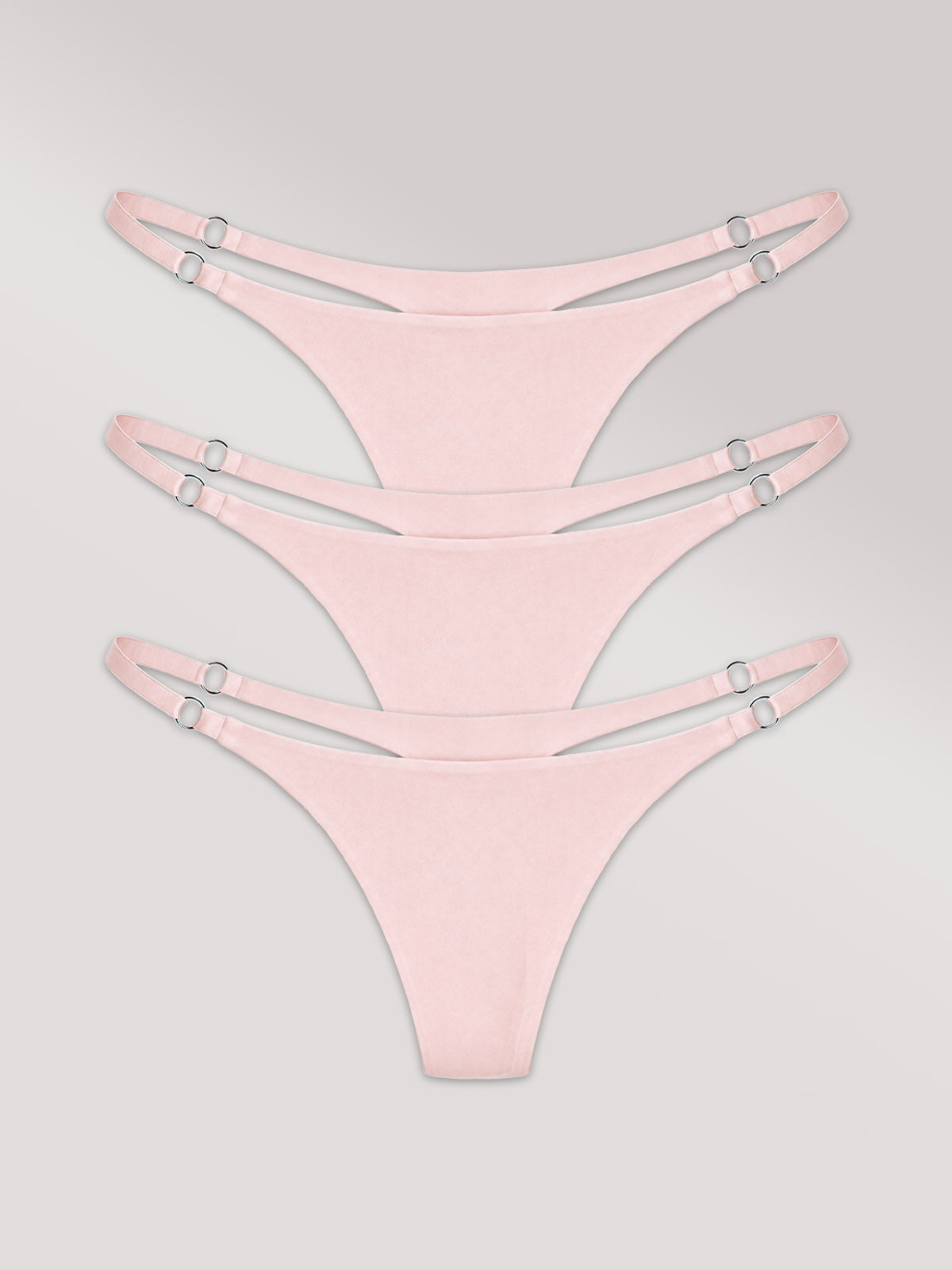 Kit com 3 Calcinhas String Invisível Sem Costura Rose