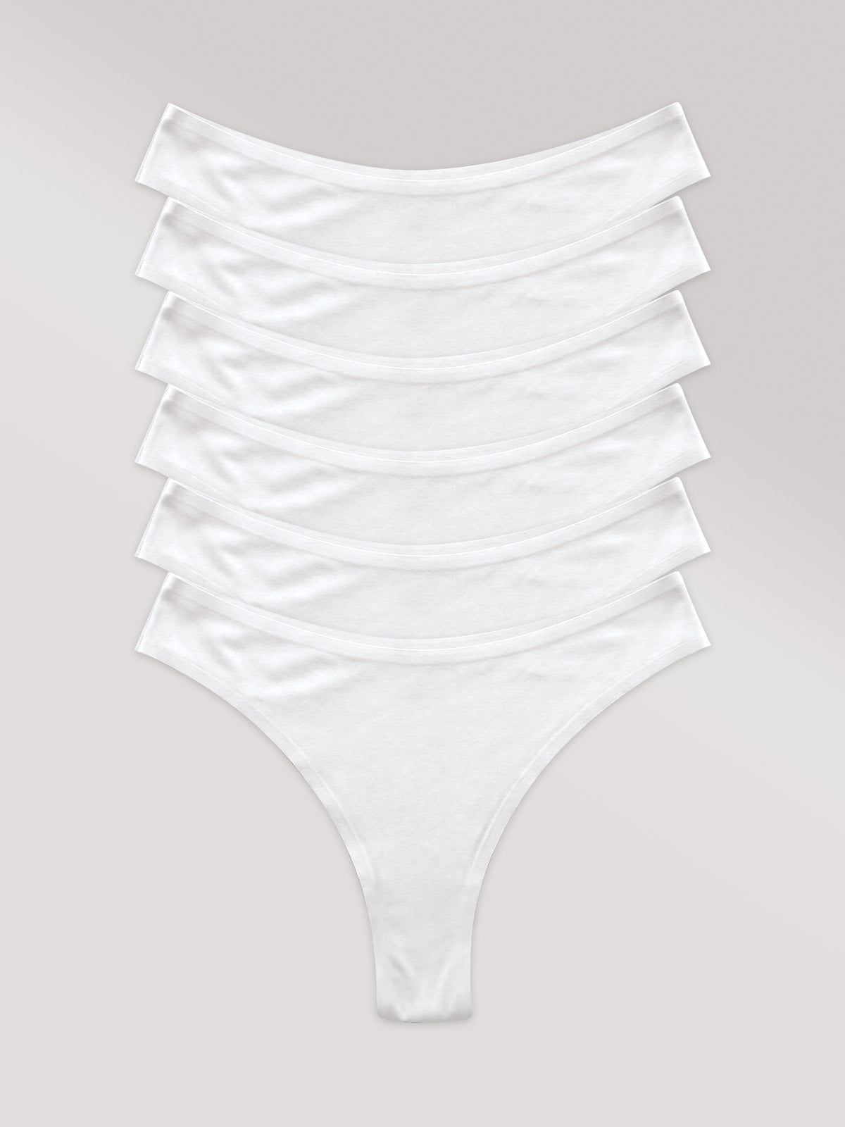Kit com 6 Calcinhas Asa Delta Invisível Sem Costura Branco