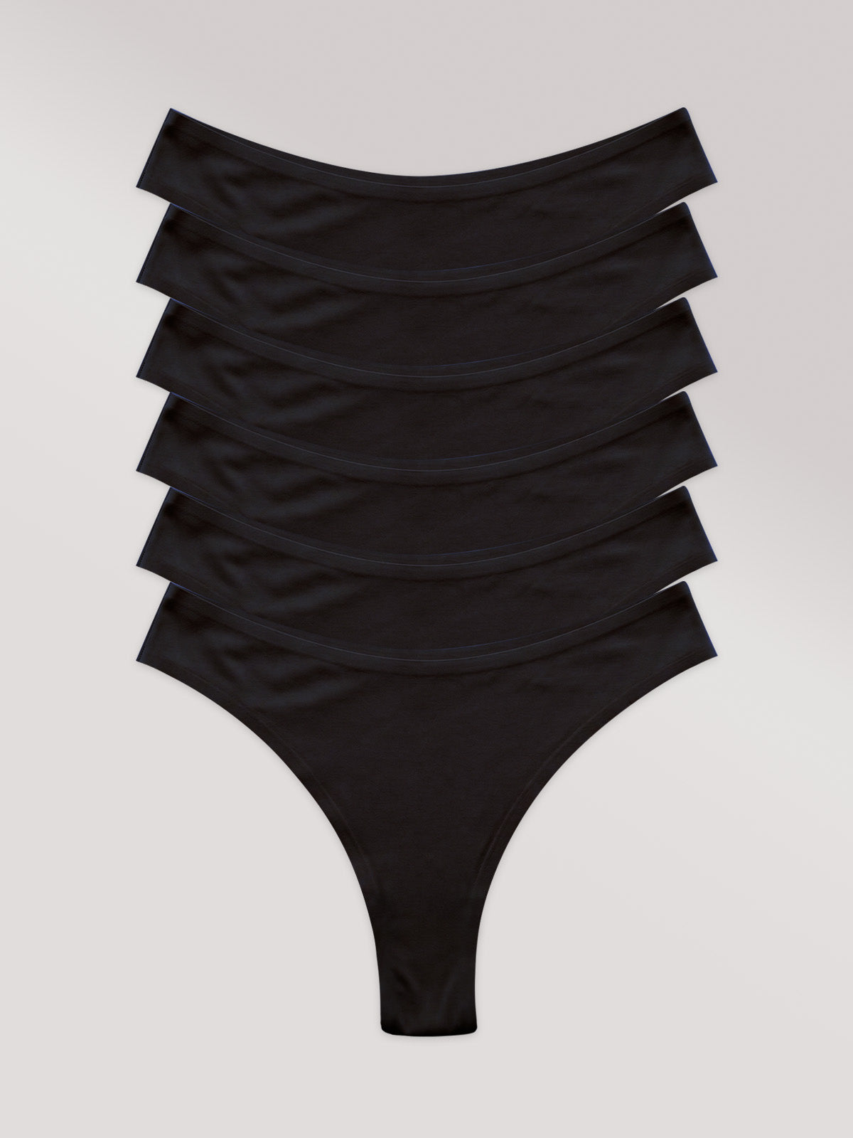 Kit com 6 Calcinhas Asa Delta Invisível Sem Costura Preto