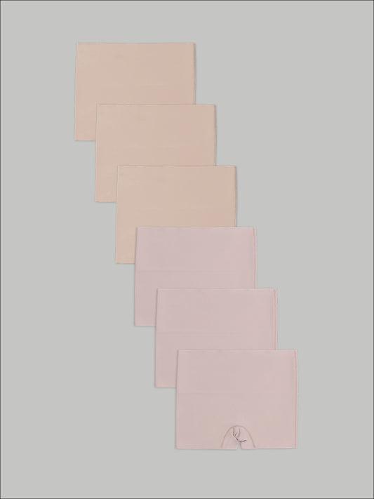 Kit com 6 Calcinhas Boxer Redutora Sem Costura Segunda Pele (3 Bege e 3 Rose) - R$71,90 Cada