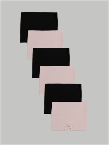 Kit com 6 Calcinhas Boxer Redutora Sem Costura Segunda Pele (3 Preto e 3 Rose) - R$71,90 Cada