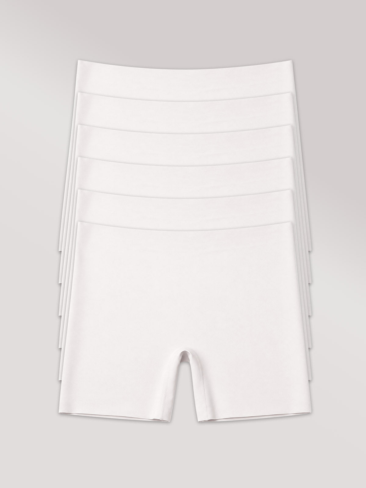 Kit com 6 Calcinhas Boxer Shorts Invisível Sem Costura Branco