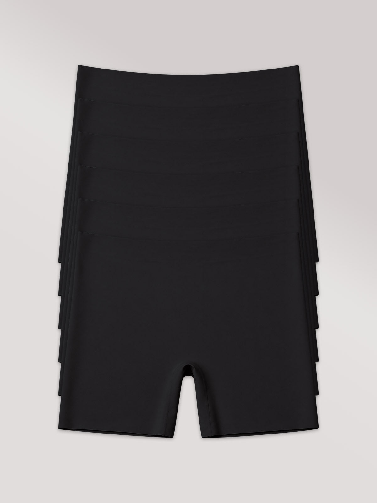 Kit com 6 Calcinhas Boxer Shorts Invisível Sem Costura Preto