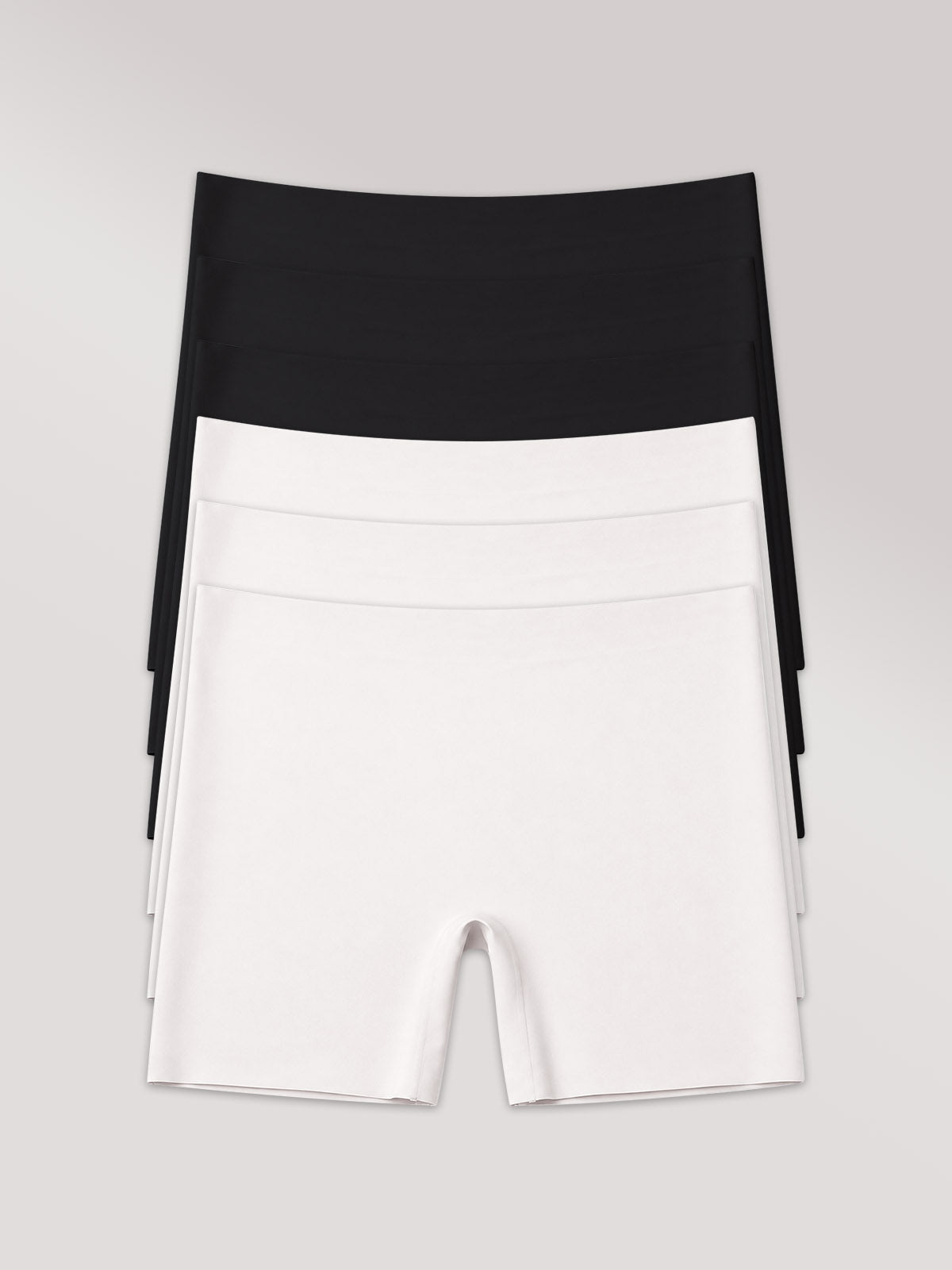 Kit com 6 Calcinhas Boxer Shorts Invisível Sem Costura (3 Preto e 3 Branco)