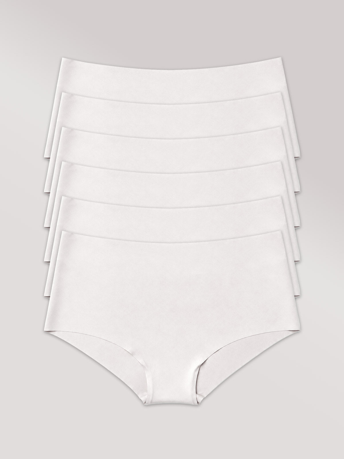 Kit com 6 Calcinhas Caleçon Invisível Sem Costura Branco