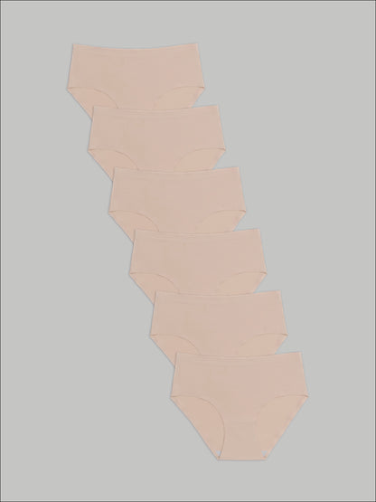 Kit com 6 Calcinhas Caleçon Sem Costura Segunda Pele Bege - R$47,90 Cada