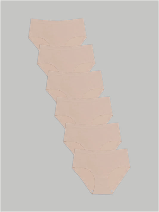 Kit com 6 Calcinhas Caleçon Redutora Sem Costura Segunda Pele Bege - R$63,90 cada