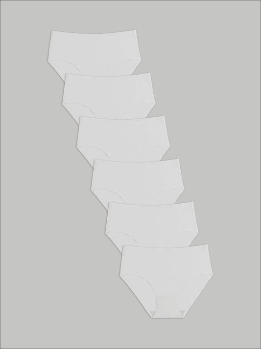 Kit com 6 Calcinhas Caleçon Sem Costura Segunda Pele Branco - R$47,90 Cada