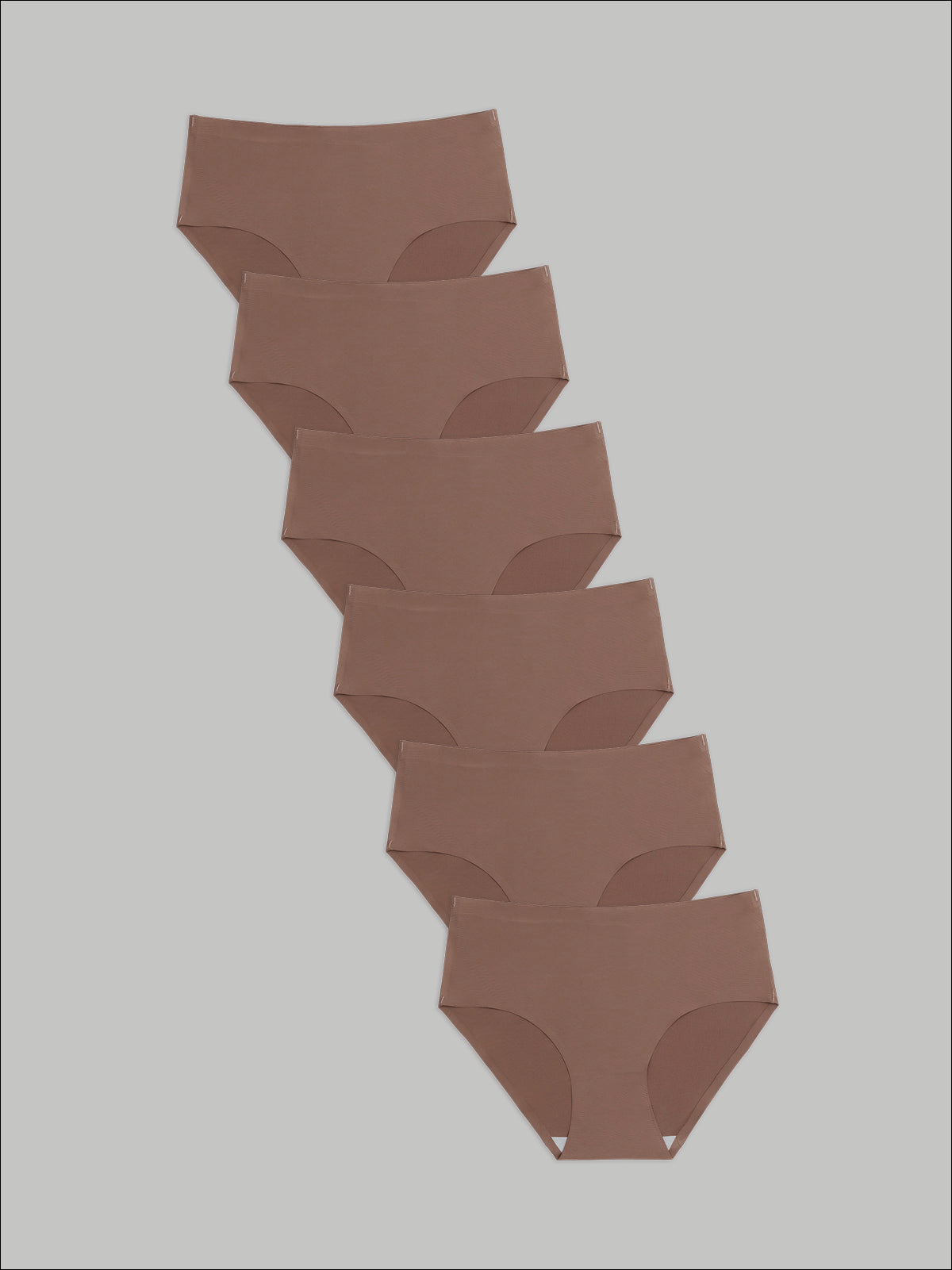 Kit com 6 Calcinhas Caleçon Sem Costura Segunda Pele Marrom Cacau - R$47,90 Cada