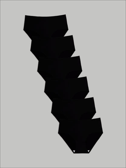 Kit com 6 Calcinhas Caleçon Redutora Sem Costura Segunda Pele Preto - R$63,90 cada