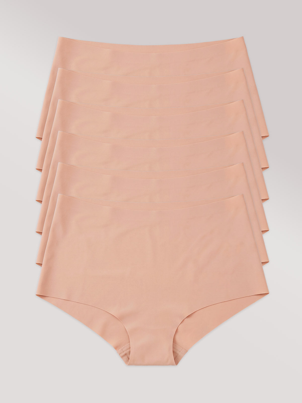 Kit com 6 Calcinhas Hot Pant Invisível Sem Costura Marrom Cacau