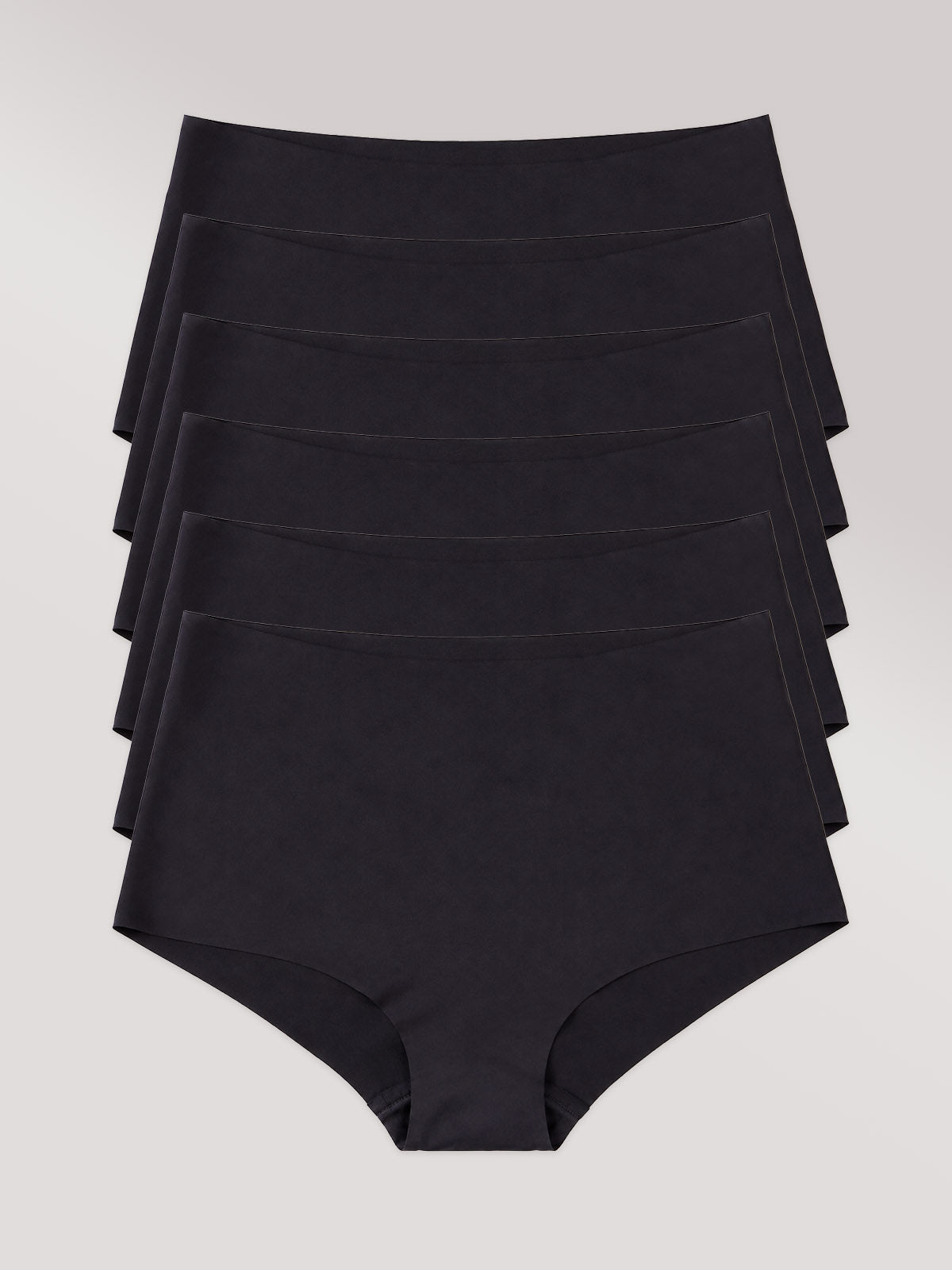 Kit com 6 Calcinhas Hot Pant Invisível Sem Costura Preto