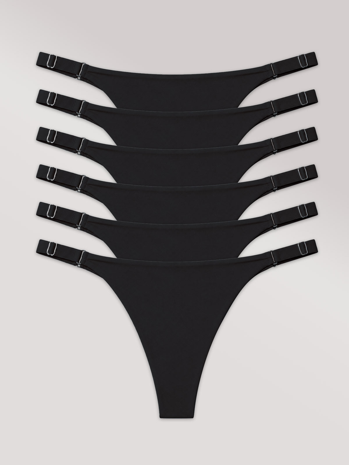 Kit com 6 Calcinhas Micro Fio Invisível Sem Costura Preto