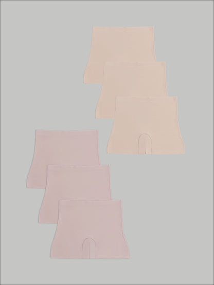 Kit com 6 Calcinhas Shorts Sem Costura Segunda Pele (3 Bege e 3 Rose) - R$63,90 Cada