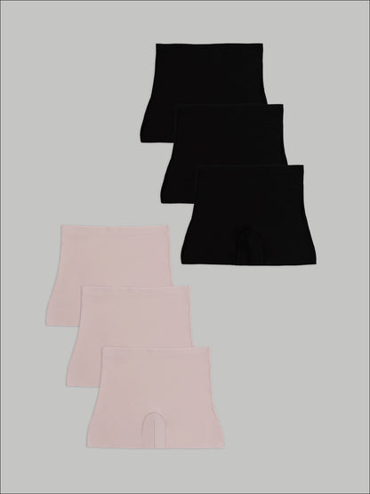 Kit com 6 Calcinhas Shorts Sem Costura Segunda Pele (3 Preto e 3 Rose) - R$63,90 Cada