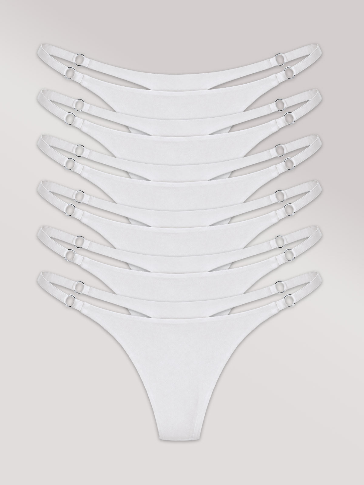 Kit com 6 Calcinhas String Invisível Sem Costura Branco