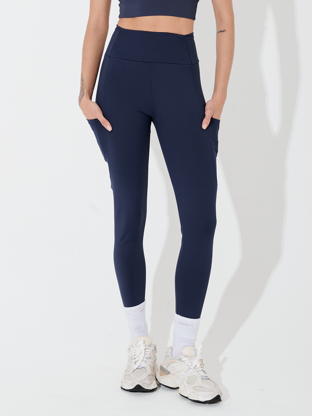 Calça Legging 6 Bolsos Azul Marinho
