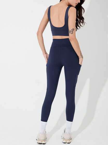 Calça Legging 6 Bolsos Azul Marinho