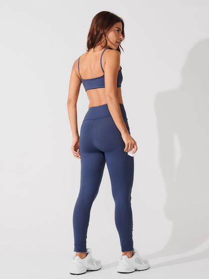 Conjunto Calça Legging de Compressão Azul Marinho + Top Slim Azul Marinho