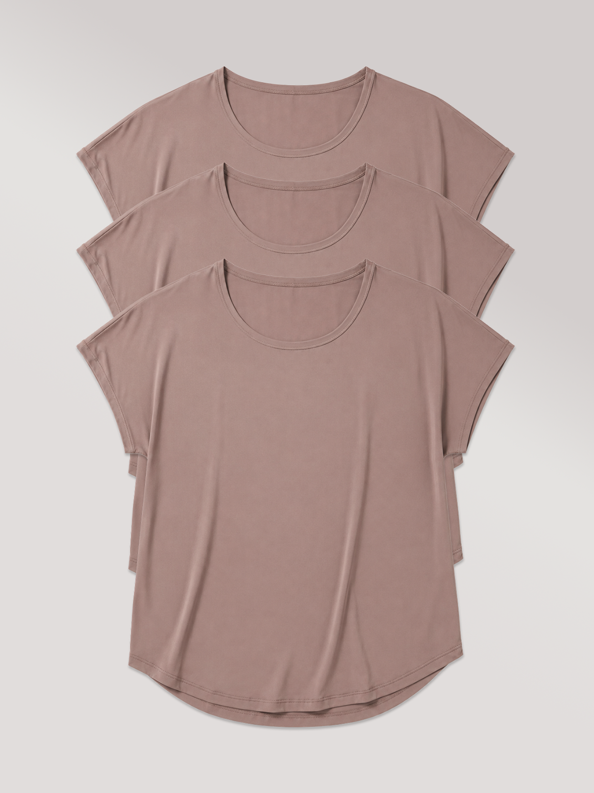 Kit com 3 T-Shirts Essencial Alongada Marrom Cacau