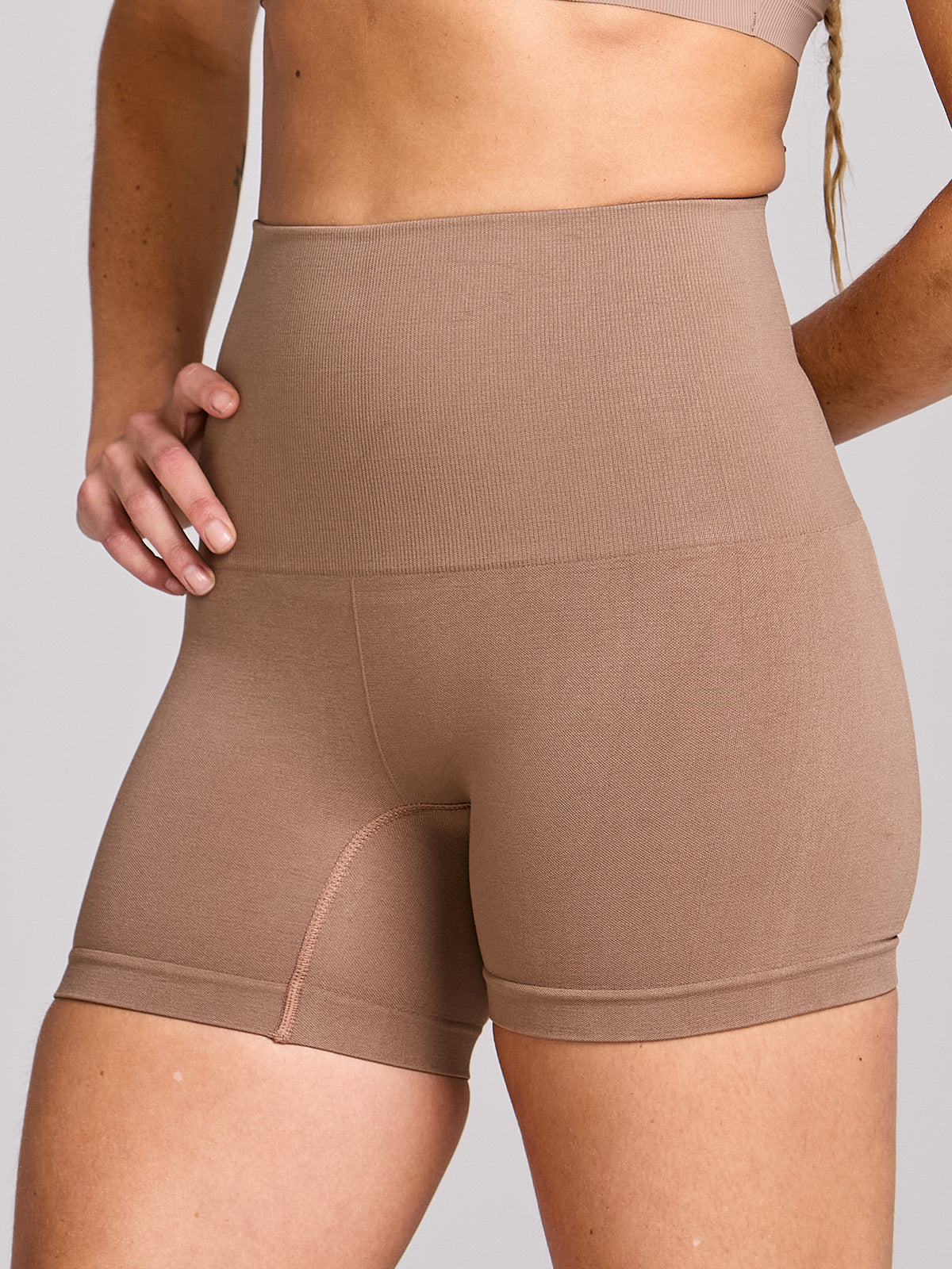 Calcinha Boxer Modeladora Sem Costura Premium Marrom Cacau