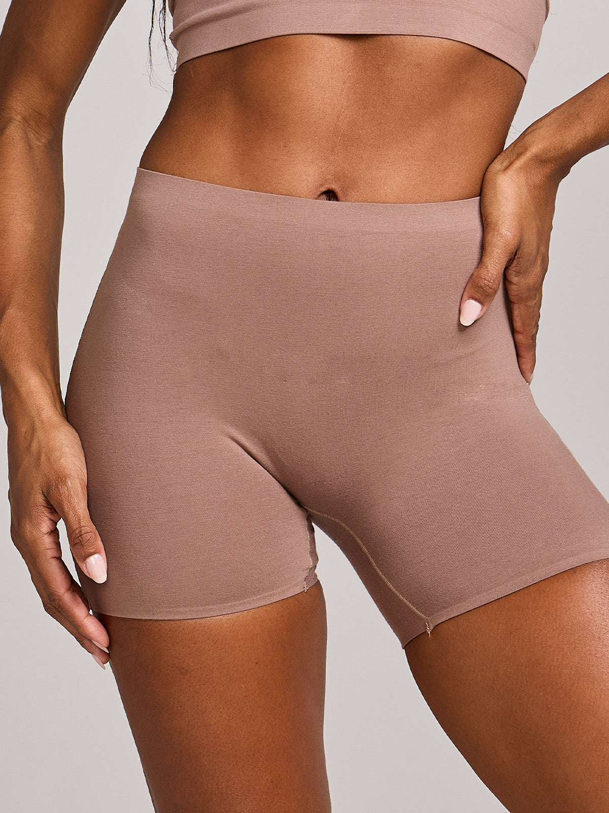 Calcinha Shorts Algodão Premium Sem Costura Marrom Cacau