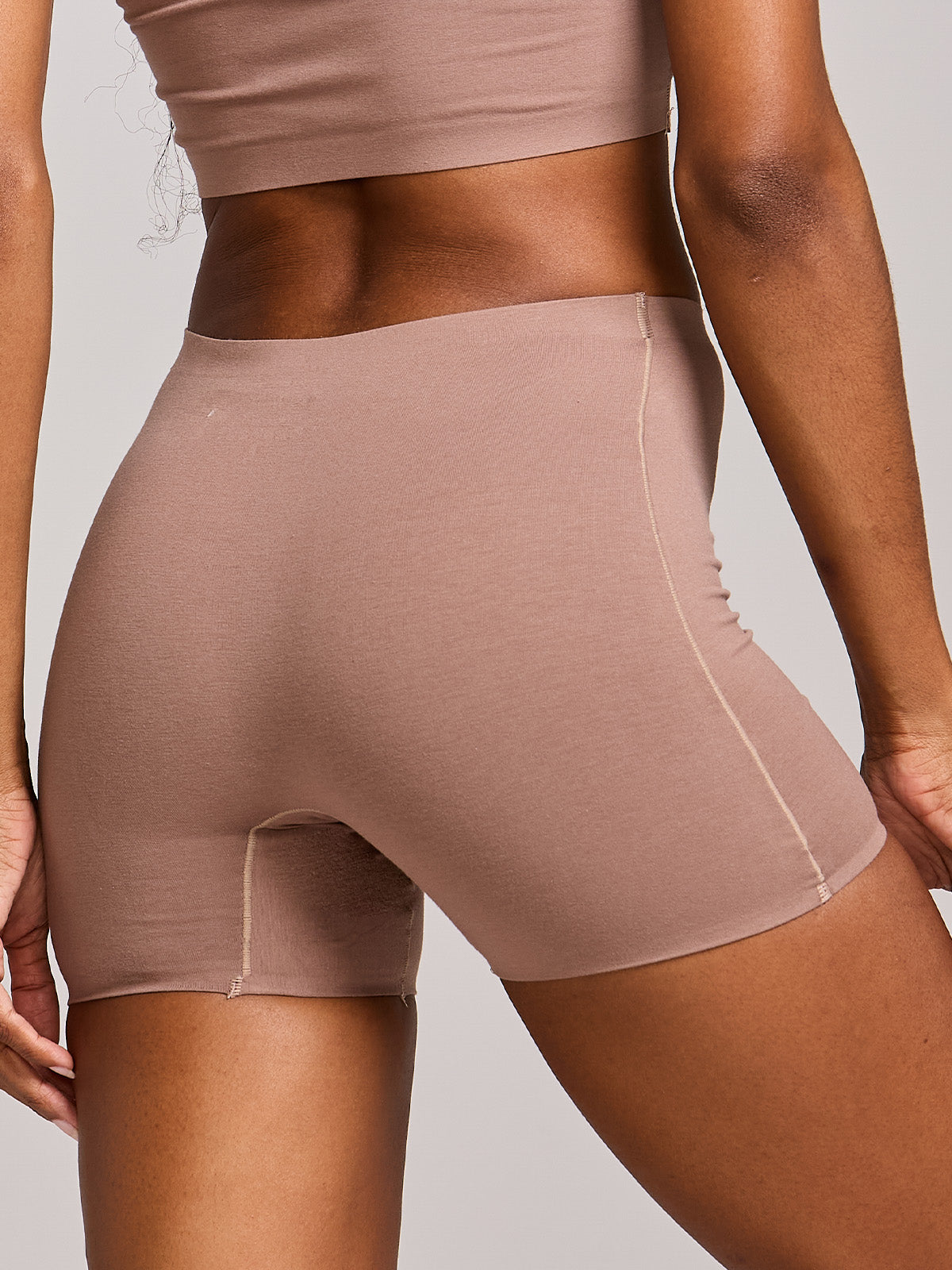 Calcinha Shorts Algodão Premium Sem Costura Marrom Cacau