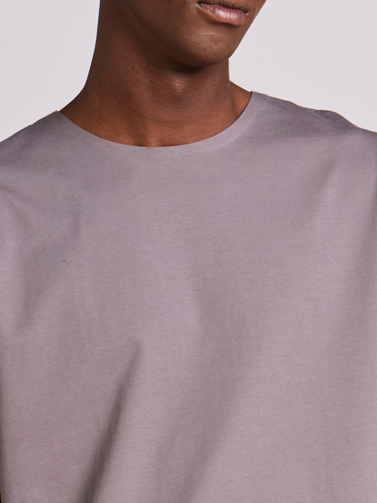 Camiseta Masculina Manga Curta Algodão Premium Sem Costura Cinza Mescla