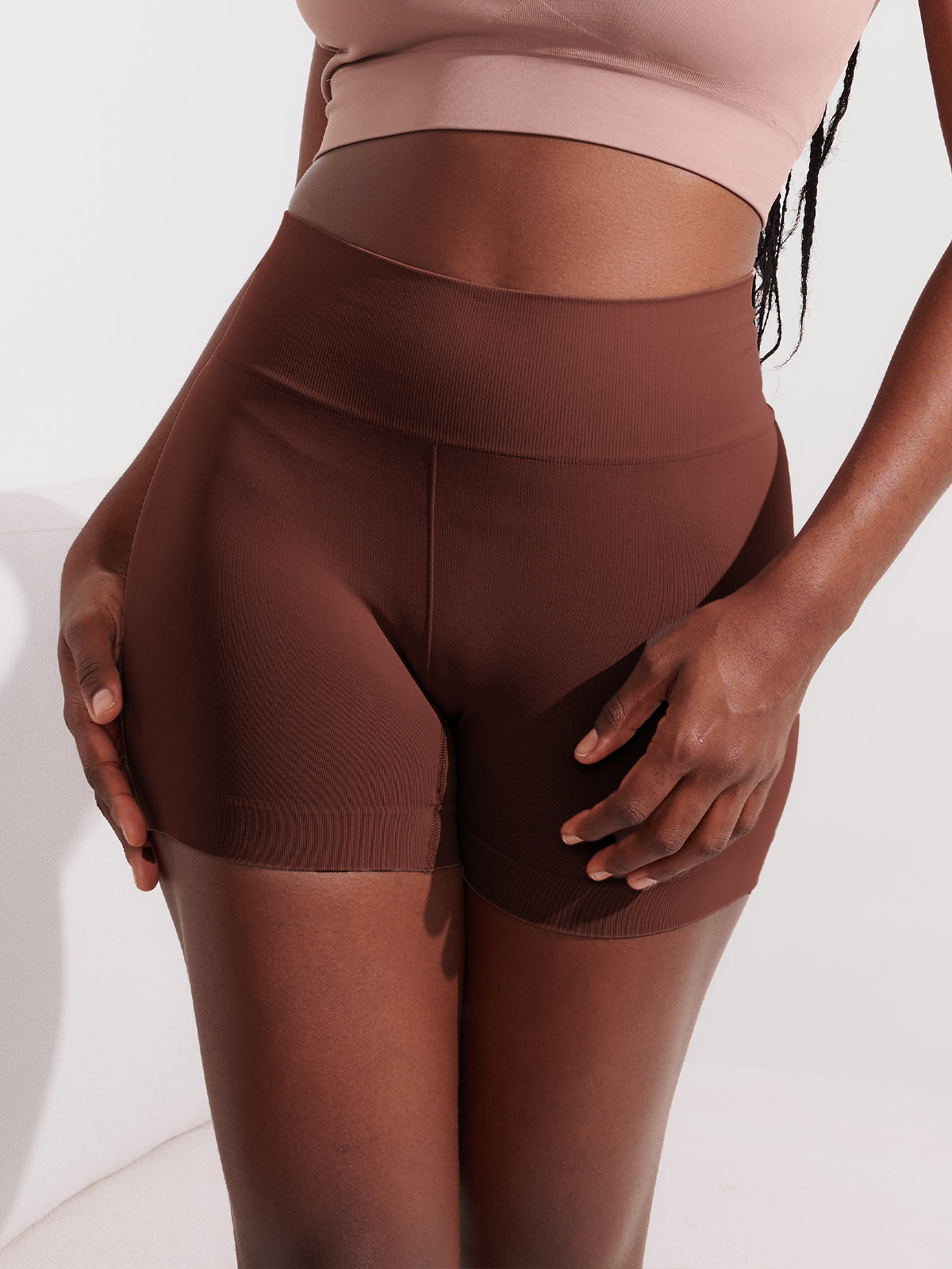 Calcinha Boxer Modeladora Sem Costura Premium Marrom Café