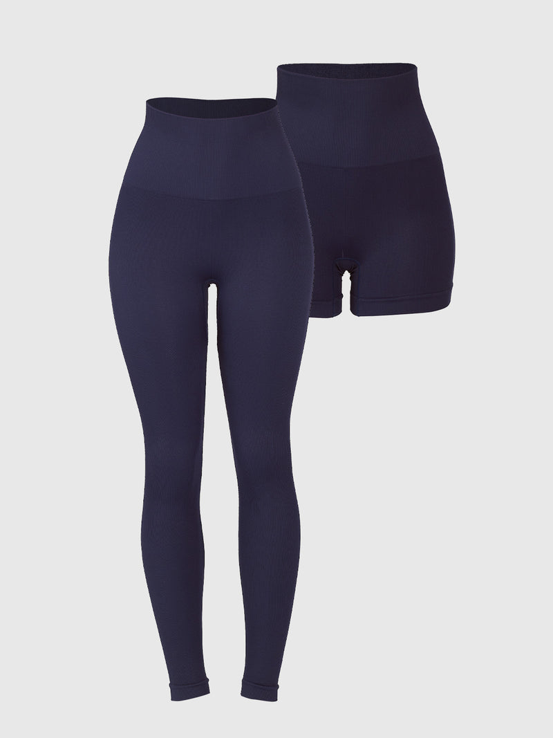 Shorts Cintura Alta Canelado Sem Costura