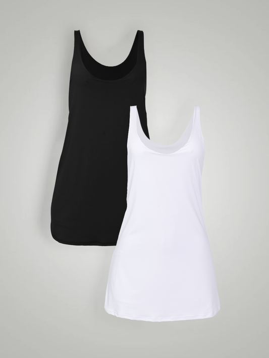 Kit P&B: Vestido Fitness Essencial Preto + Branco