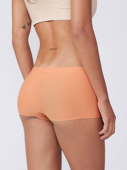 Kit com 3 Calcinhas Boxer Boyshort Sem Costura Segunda Pele Marrom Terracota - R$45,63 cada