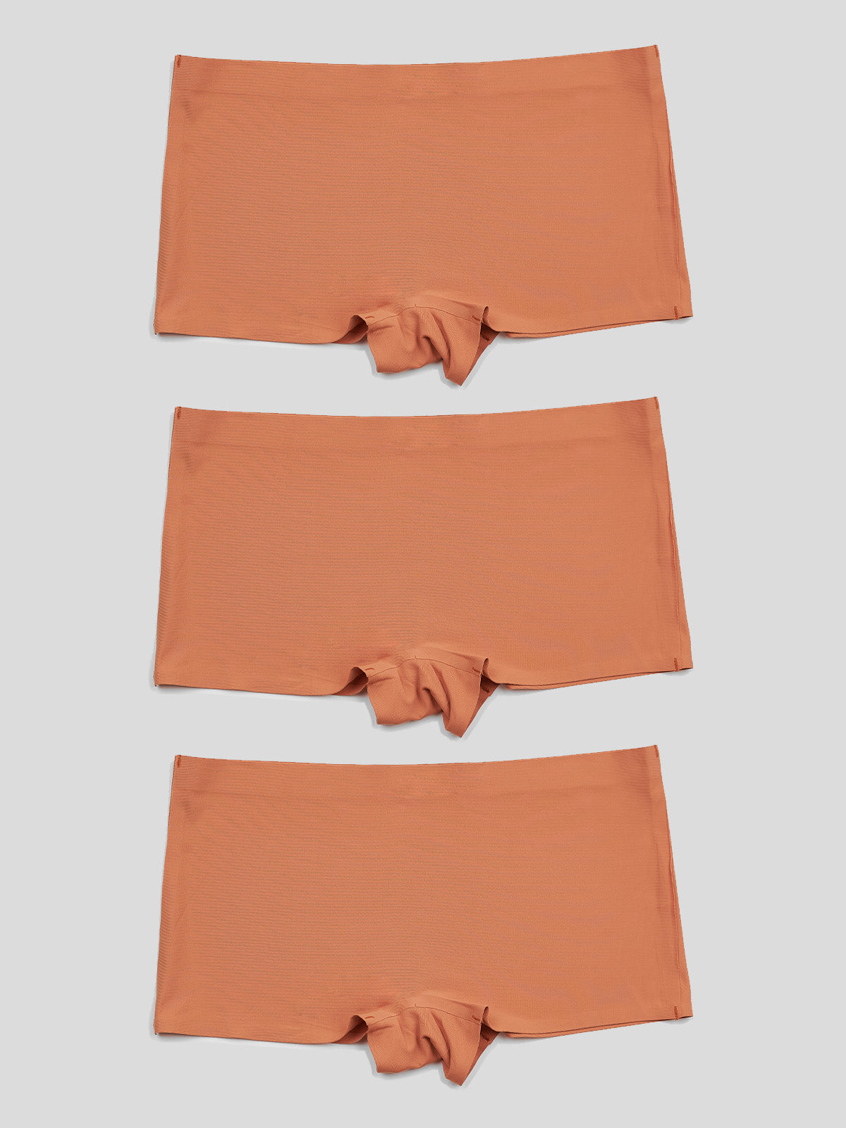 Kit com 3 Calcinhas Boxer Boyshort Sem Costura Segunda Pele Marrom Terracota - R$45,63 cada