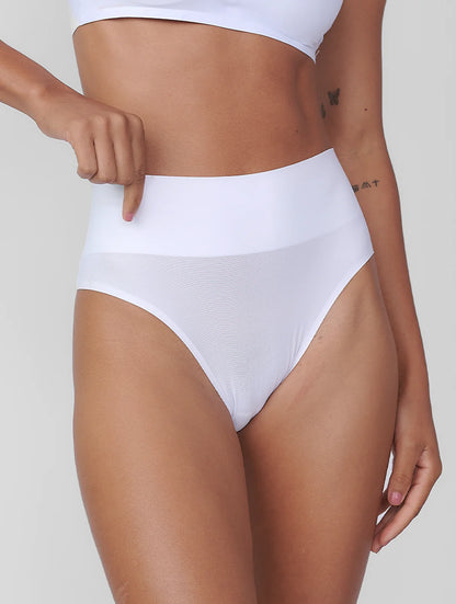 Kit com 10 Calcinhas Biquíni Redutora Sem Costura Segunda Pele (5 Bege e 5 Branco)
