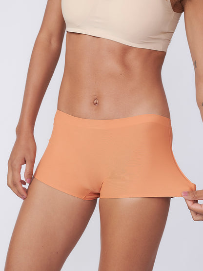 Kit com 3 Calcinhas Boxer Boyshort Sem Costura Segunda Pele Marrom Terracota - R$45,63 cada