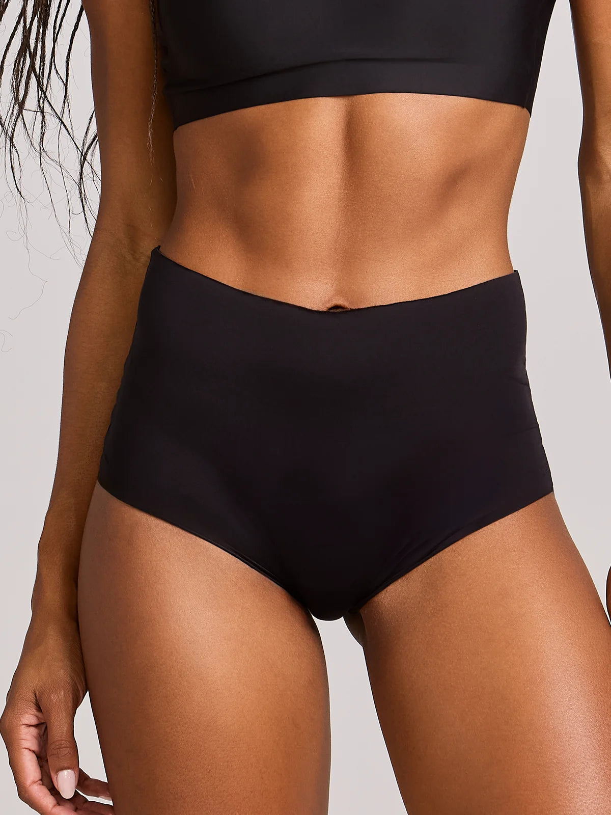 Kit com 10 Calcinhas Hot Pant Invisível Sem Costura Preto