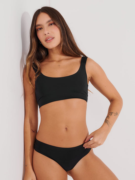 Conjunto Sutiã Ampla Cobertura + Calcinha Biquini Segunda Pele Preto