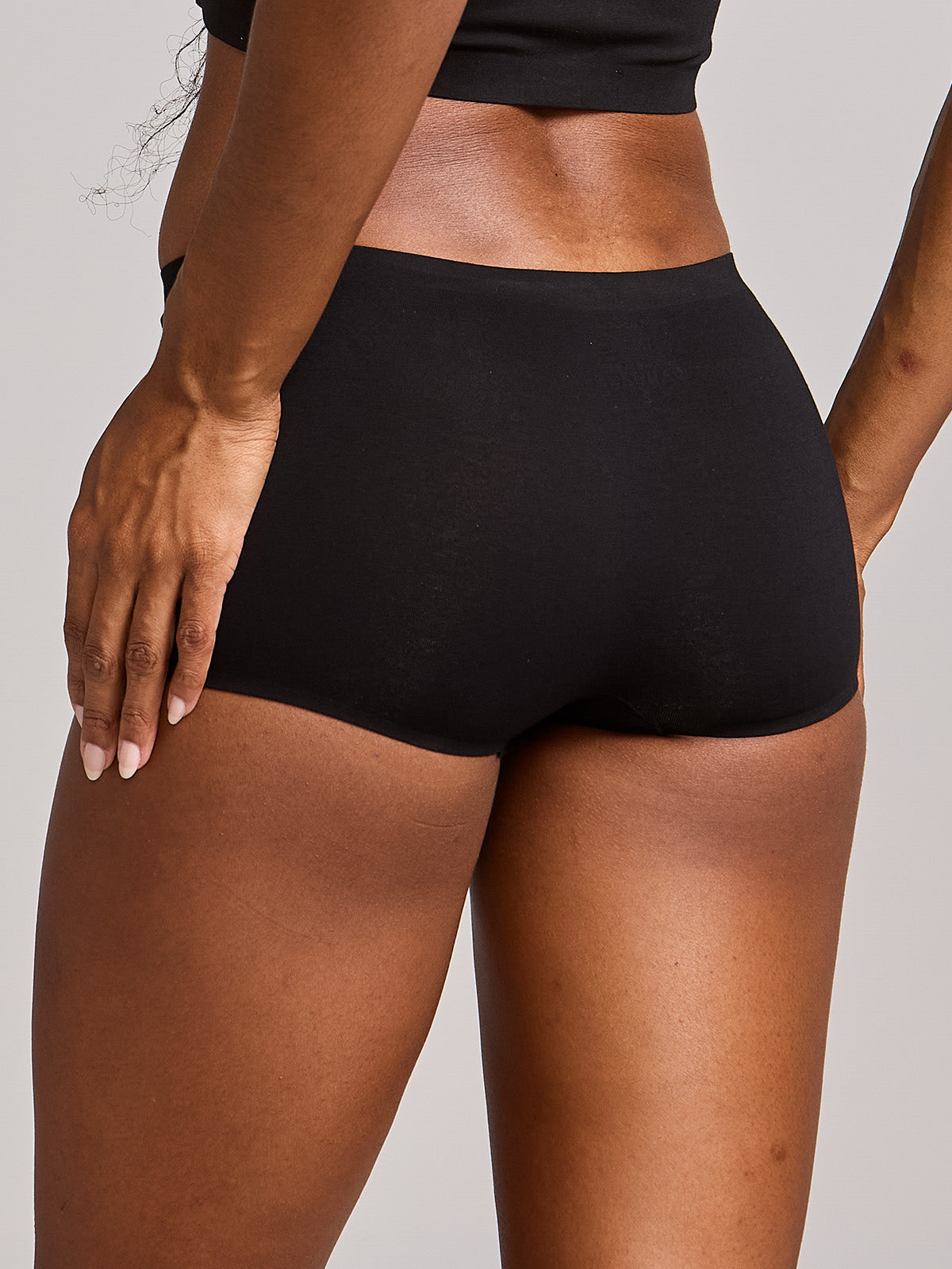 Calcinha Boyshort Boxer Algodão Premium Sem Costura Preto