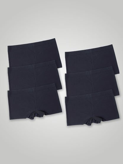 Kit com 6 Calcinhas Boxer Boyshort Sem Costura Segunda Pele Preto - R$47,98 cada