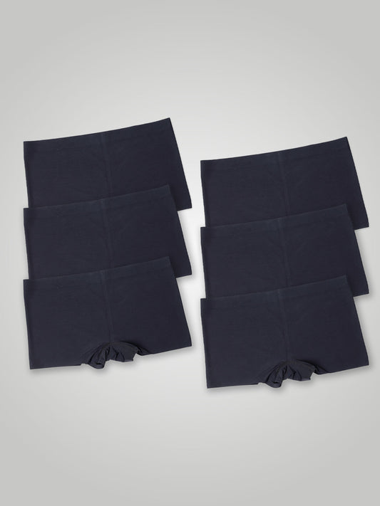 Kit com 6 Calcinhas Boxer Boyshort Sem Costura Segunda Pele Preto - R$47,98 cada